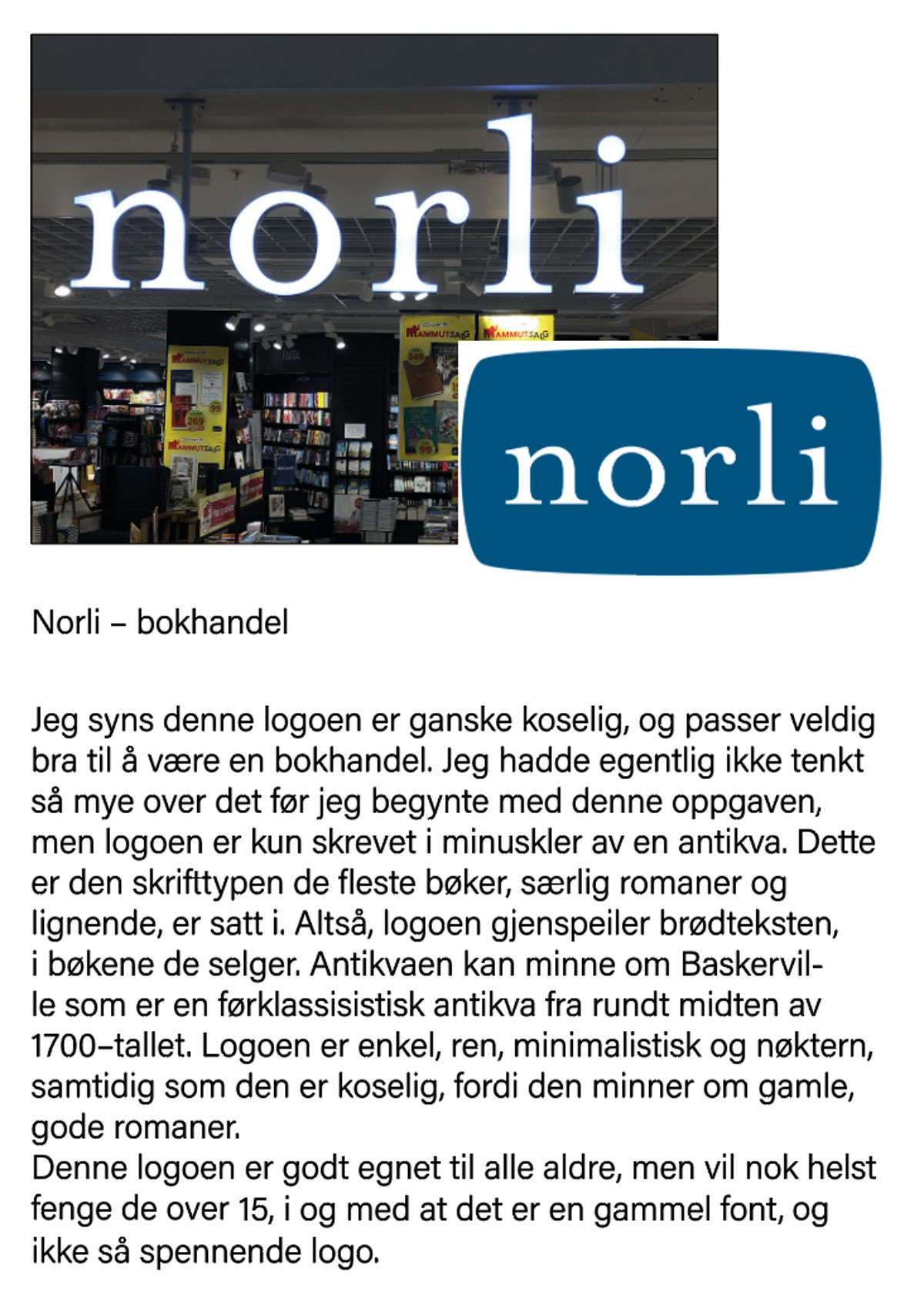 Min beskrivelse av logoen til Norli